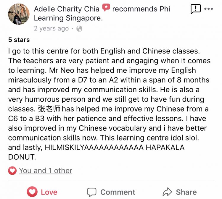 Phi Learning - PSLE, O & A Level English Tuition & Enrichment Classes